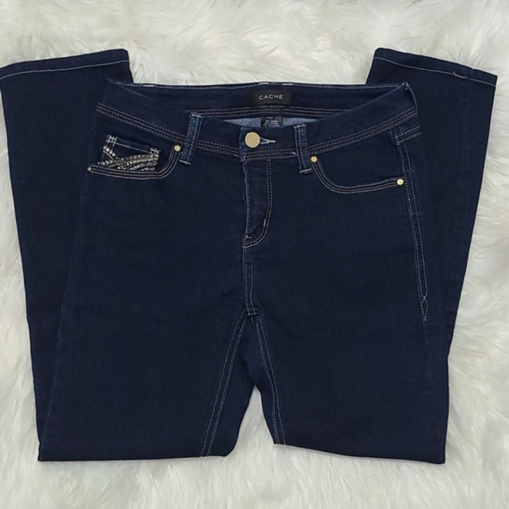 CACHE Skinny Jeans Slim Fit Embellished Zip Pocket